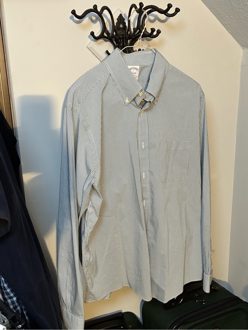 Classic Brooks Brothers Men's Button-Down Shirt in Light Blue Check